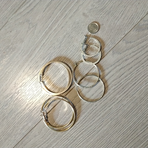 Set of 4 hoop earrings 2 with Crystal - Picture 8 of 8